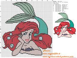 Full cross stitch, back stitch, three quarter stitch Ariel Cross Stitch Pattern 2 Free Cross Stitch Patterns Simple Unique Alphabets Baby