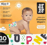 Hello Bello Premium Baby Diapers Size 2, 30 Count of Disposable,  Extra-Absorbent, Hypoallergenic Baby Diapers with Snug and Comfort Fit,  Alphabet Soup