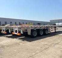 Used Flatbed Trailer 3 Axles 20FT 40FT Container Frame Used ...