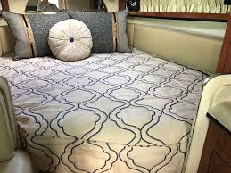 We have almost finished our refit and will be moving aboard soon. Transformed This Forward V Berth Dining Sleep Area Into A Full Time Bed With New Boat Mattress Pad Sheets And Custom Beddi Boat Bed Custom Bed Bedding Sets