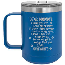 Hole on lid is big enough for a straw. Funny Dog Mommy Mug Polar Camel 15 Oz Vacuum Insulated Mug With Slid Spring Pets