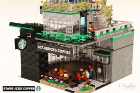 Lego Moc Starbucks Cafe 6 Lego Cool Lego Creations Lego Projects