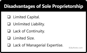 Increased personal liability, difficulty raising capital, and a perceived lack of professionalism are a few pitfalls sole proprietors must navigate. Sole Proprietorship Definition Features Characteristics Advantage Disadvantages