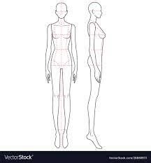 9 Head Fashion Figure Templates19 1 Royalty Free Vector