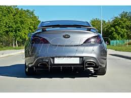 A rear spoiler is usually original equipment on high performance cars. Hyundai Genesis Coupe Racer Rear Bumper Extension