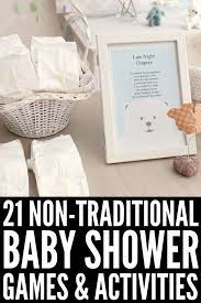 21 Non Traditional Baby Shower Games That Are Actually Fun Baby Shower Games For Large Groups Fun Baby Shower Games Baby Shower Fun