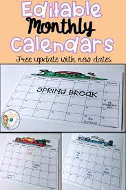 On The Lookout For Teacher Or Student Calendars Check Out These Monthly Calendars Perfect For You School Calendar School Calendar Printables Student Calendar
