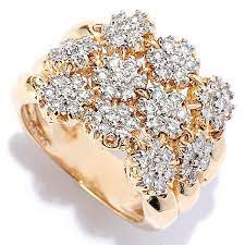 Sonia Bitton Galerie De Bijoux 14k Gold 1 05ctw Diamond Flower Flex Ring On Sale At Evine Com Diamond Flower Diamond Diamond Are A Girls Best Friend