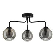 Perfect styles for your bedroom, kitchen and bathroom, explore sleek designs and rustic styles for the ceilings. Feya 3 Light Semi Flush Ceiling Light Matt Black Smoked Glass