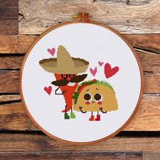 6.14 x 5.21 (86 x 73 stitches) size: Mexican Food Ritacuna