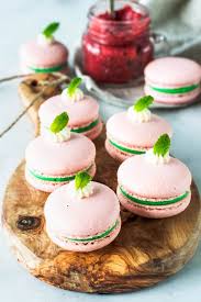 Strawberry Mint Macarons Recipe Strawberry Mint Macaron Flavors Macaron Recipe