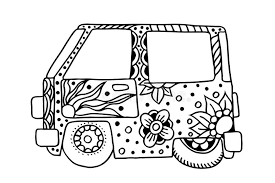 Medium rv camper van silhouette. Hippie Vintage Car A Mini Van Stock Vector Illustration Of Minivan Ornament 78251855