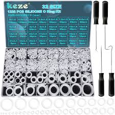 KEZE 1228 Pcs 32 Size Clear Food Grade Silicone O Rings Assortment Kit with  Pick and Hook,White Heat Resistance VMQ Seal Oring Set Metric OD:4-32mm :  ...