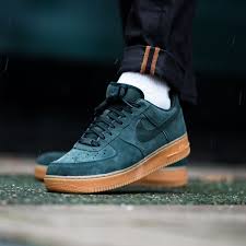 Black Air Force 1 Gum Sole Dark Green Suede Af1s With Gum Sole This Nike Air Force 1 Low Is Available Now On Kickz Com And In Selected Stores Sneakers Men Fashion Sneakers Nike