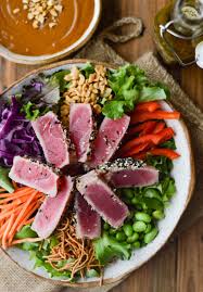 asian seared tuna salad with y