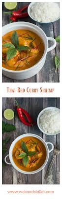 To make panang curry paste, prepare red curry paste as above then add ground roasted peanuts to the mortar and pestle at the end. Easy Thai Red Curry Shrimp Wok Skillet