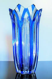 Ancienne Vase Cristal Couleur Double Couche Bleu Taille Boheme St Louis Vase Cristal Vase Vaisselle Bleue