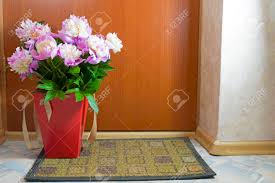 Check spelling or type a new query. A Bouquet Of Flowers In A Gift Box On The Doorstep Of The House On The
