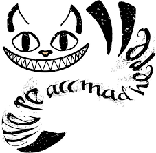 Cheshire Cat We Re All Mad Here Sticker By Oddfiction In 2021 Cheshire Cat Art Cheshire Cat Tattoo Cheshire Cat Drawing