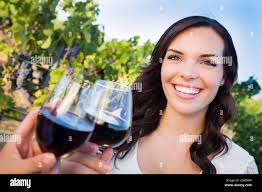 A woman in the vineyard hi-res stock photography and images