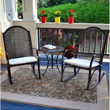 Wallace Rocking Chair Set In 2020 Rocking Chair Set Patio Rocking Chairs Garden Rocking Chair