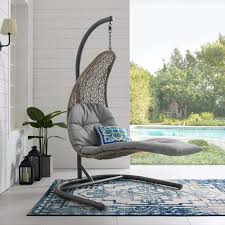 Outdoor metal chaise lounge with wheels. Landscape Hanging Chaise Lounge Outdoor Patio Swing Chair Contemporary Modern Furniture Modway