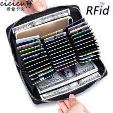 Today's modern solution is the card holder wallet, letting you bring your most important id, credit, transport, and business cards in a minimalist package, and sneak in a bit of emergency cash as well. Unisex Card Holder Wallet Split Leather Men Business Cards Wallets Big Capacity Women S Credit Cardholders Rfid Phone Purses Passport Package Card Holdercredit Card Bag Aliexpress
