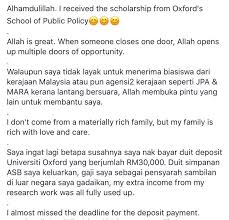 Program penajaan ini dibuka kepada semua pelajar lepasan spm tahun 2017 yang berminat dalam bidang kejuruteraan, sains dan teknologi (s&t) dan sains sosial di negara jepun, korea, perancis dan jerman. Syed Saddiq On Twitter I Received The Scholarship From Oxford University Allah Is Great When Someone Closes One Door Allah Opens Up Multiple Doors Https T Co 4fia13zbcg Twitter