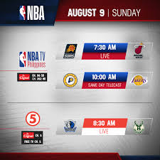 July 8 at phoenix, 9 p.m. Cignal Tv Nba Schedule For August 9 Nba Tv Philippines Facebook