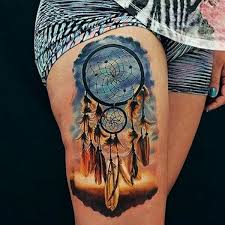Girls love dreamcatcher tattoo with colorful design ink on the side thigh. 45 Dreamcatcher Tattoo Design Ideas For Creative Juice