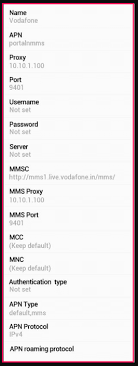 Vodafone Apn Settings In 2020 Internet Settings Apn Fast Internet