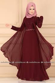 Modaselvim Abiye Yelek Gorunumlu Tasli Tesettur Abiye Alm52758 Bordo Afgan Elbiseler Abaya Tarzi Basortusu Modasi