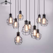 goedkope moderne hanglamp zwart ijzer opknoping kooi vintage led lamp e27 eetkamer restaurant bar industriele loft lampada led lampada led e27 luzes penduradas