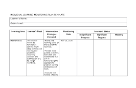 Paano magsulat ng isang kasunduan sa komisyon ng independent na kontratista para sa isang negosyo sa online? Individual Learning Monitoring Plan Sample Template Studocu