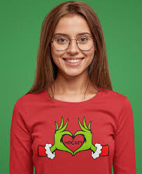 Hockey Christmas Shirt, Hockey Mom Shirt, Christmas Party Shirt for Women,  Funny Holiday Shirts for Hockey Girl, Hockey Tournament SWAG