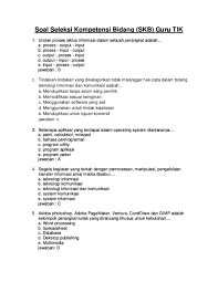Download contoh soal skb apoteker dan farmasi cpns 2019 beserta kunci jawaban dan pembahasannya. Pdf Soal Seleksi Kompetensi Bidang Skb Guru Tik Sar Tika Academia Edu