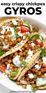 Easy Vegetarian Chickpea Gyros Recipe Dinner Recipes Easy Quick Quick Vegetarian Dinner Vegetarian Recipes
