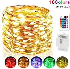 Vivibel 5m 50er Led Lichterkette Batterie Bunt 16 Farben Led Lichterketten Batteriebetrieben M Led Lichterkette Batterie Lichterkette Batterie Led Lichterkette