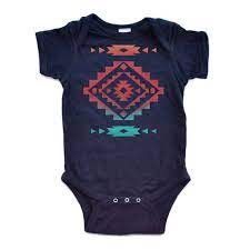 Tribal Baby Bodysuit Aztec Print Newborn Baby Clothes Southwest Style Infant Bodysuit Navy Bodysuit Native Indian Baby Clothes Baby Outfits Newborn Baby Boy Outfits Tribal Baby