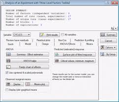 Statistica Help Example 3 Analyzing A 33 Full Factorial