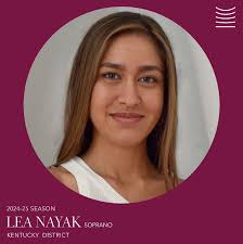 ANNOUNCING THE WINNERS OF THE KENTUCKY DISTRICT! Harrison Hancock, Baritone  Lea Nayak, Soprano Dejah Watts, Soprano Encouragement Awards: Kade Bennett,  Baritone Kaylan Hernandez, Soprano Audrianna Hughes, Mezzo-Soprano Clara  Reeves, Soprano ...