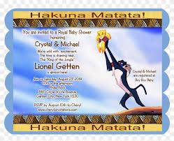 960 x 741 jpeg 75 кб. Hakuna Matata Lion King Baby Shower Invitation Lion King Invitations Baby Shower Clipart 5599389 Pikpng