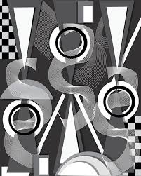 Black And White Shapes Art Abstract Art Print 50 Shades Of Grey Geometric Shapes Black And White Prints 16x20 Black And White Prints White Prints Prints