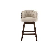 Home Decorators Collection Bardell Swivel Upholstered Counter Stool With Biscuit Beige Seat And Barrel Back 20 In W X 40 In H 4113 26 Biscuit The Home Depot