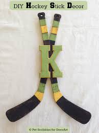 Diy Hockey Stick Decor Hockey Decor Hockey Bedroom Hockey Crafts