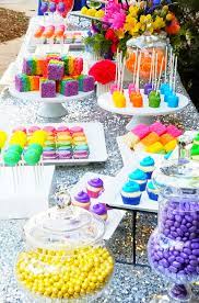 Candy buffet supplies — candy by color. Dreamworks Trolls The Beat Goes On Birthday Party Candy Or Dessert Table Ideas Mrs Kathy King