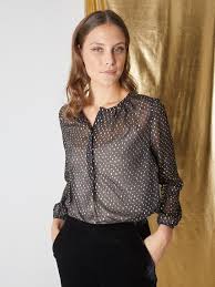 Ancien vêtement vintage chemise longue tunique liquette de nuit dandy femme t42. Chemisier Femme Blouse Liquette Top Femme Cyrillus Gris Noir Argent