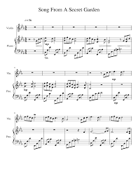 Song from a secret garden for 2 violins. Song From A Secret Garden Sheet Music For Piano Violin Solo Musescore Com