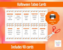 Druckbare Halloween Tabu Spiel Karten Instant Download Fur Etsy