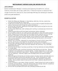 982 open jobs for dining room supervisor. Free 10 Sample Supervisor Job Descriptions In Ms Word